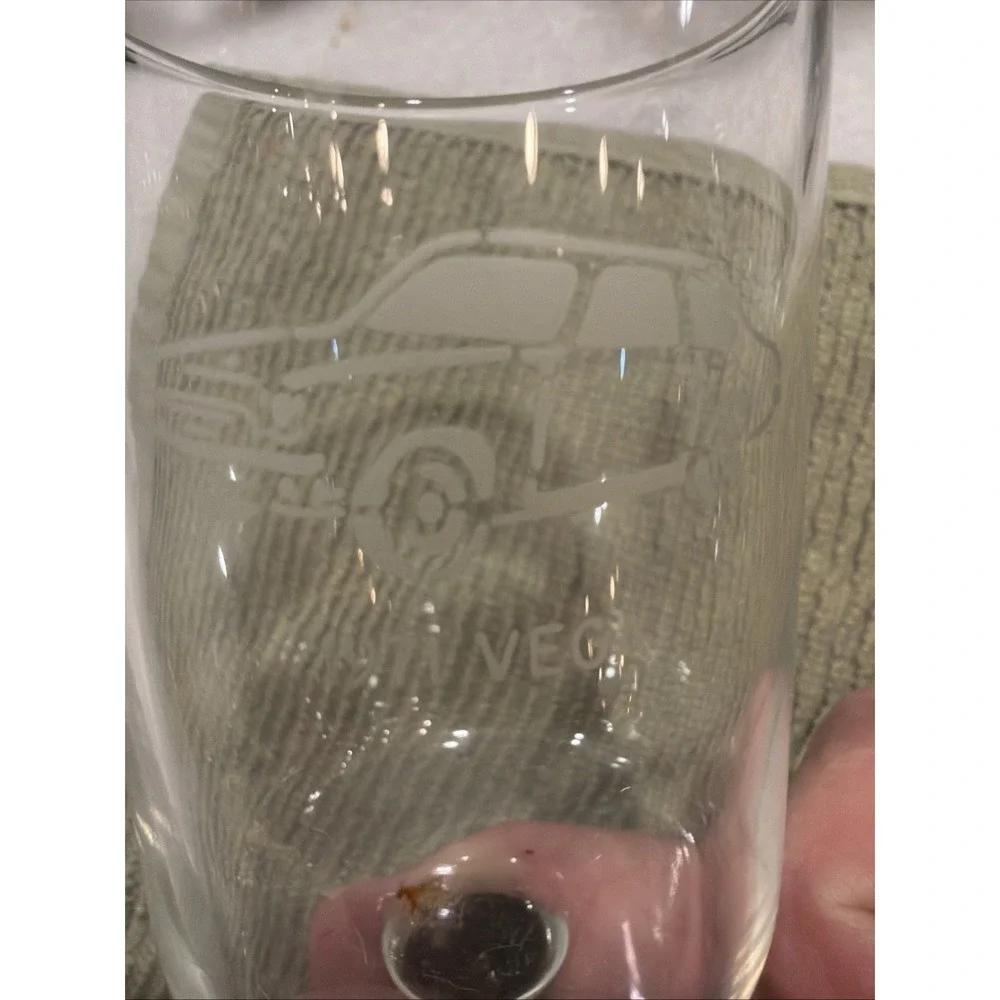Set Of 8 Vtg Federal Glass Nordic Barware  With Etched Classic Car &2 Server0051